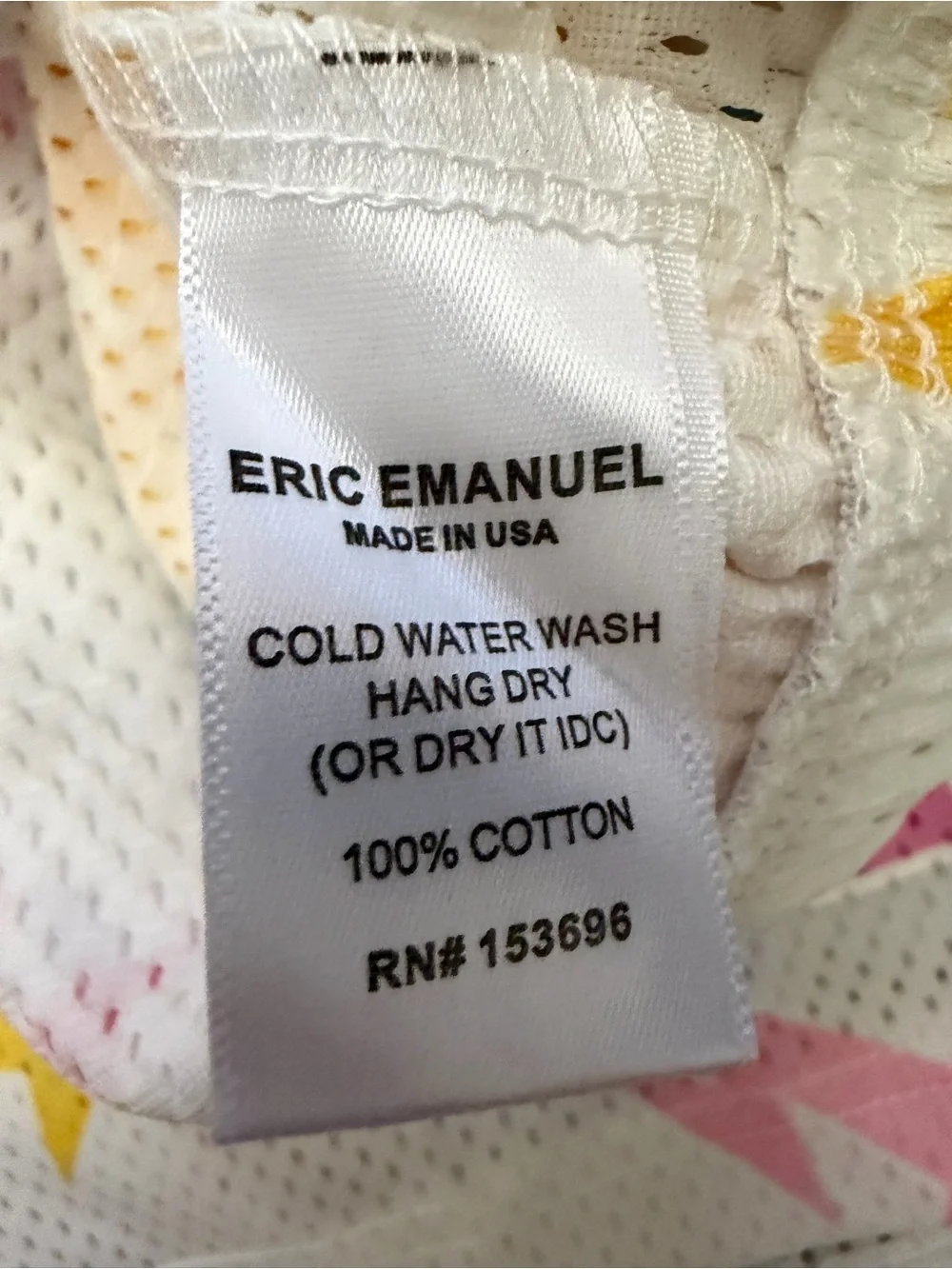 Eric Emanuel White Mesh Shorts with Pink Yellow and Blue Star Pattern